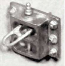 Show details for Loco (porter) link/pin 2 pocket coupler with pins and left Picture of Loco (porter) link/pin 2 pocket coupler with pins and left