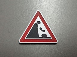 Zeige Details für Verkehrsschild Achtung Steinschlag links Bild von Verkehrsschild Achtung Steinschlag links