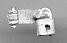 Show details for Lock on hasp, horizontal Picture of Lock on hasp, horizontal