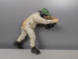Show details for Farmer running carrying a light Picture of Farmer running carrying a light