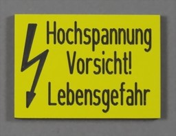 Show details for Plate Hochspannung Vorsicht Lebensgefahr Picture of Plate Hochspannung Vorsicht Lebensgefahr