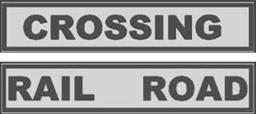 Bild von Schild "Railroad Crossing"