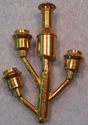 Show details for Passenger car roof vents, brass 3 light vents and 1 stove vent Picture of Passenger car roof vents, brass 3 light vents and 1 stove vent