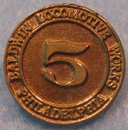 Show details for Number plate - baldwin, brass no 5, unpainted Picture of Number plate - baldwin, brass no 5, unpainted