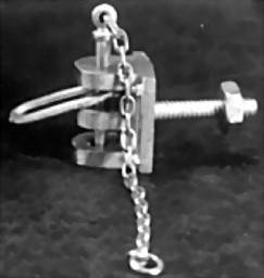 Show details for Small 2 pocket link/pin coupler with mounting bolt Picture of Small 2 pocket link/pin coupler with mounting bolt