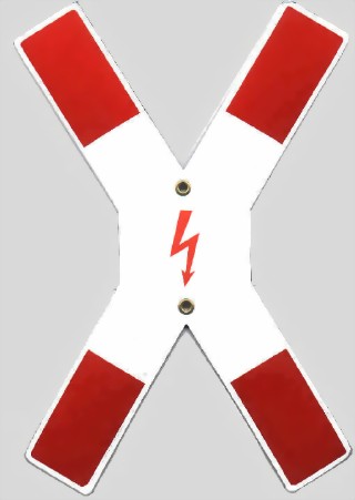 Picture of St. Andrews cross with flashsymbol