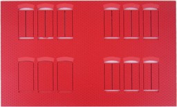Bild von Fabrikfassade mit Bogenfenstern mittel/mittel