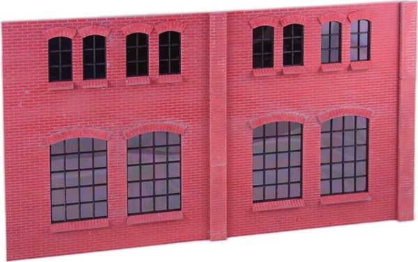 Bild von Fabrikfassade mit Bogenfenstern klein/groß