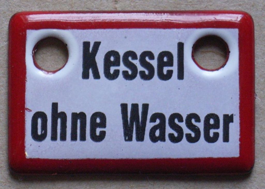 Kessel ohne Wasser 30 x 20 mm Emaille