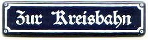 Zur Kreisbahn 55 x 13 mm Emaille