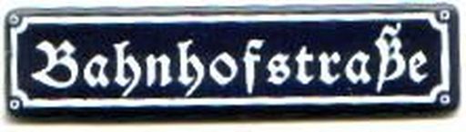 Bahnhofstraße 55 x 13 mm Emaille