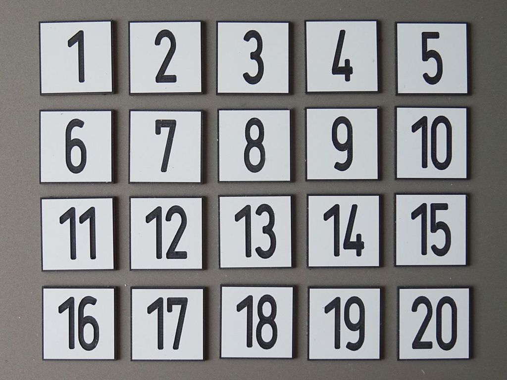 Geschwindigkeitssignal LF 7 / Zifferntafel quadratisch 22 x 22 mm, 2-Schicht-Kunststoff