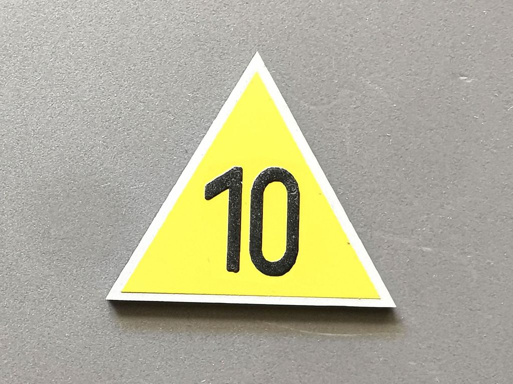 Langsamfahrankündigungsscheibe Lf 1, Spitze oben 10  30 mm, 3-Schicht-Kunststoff