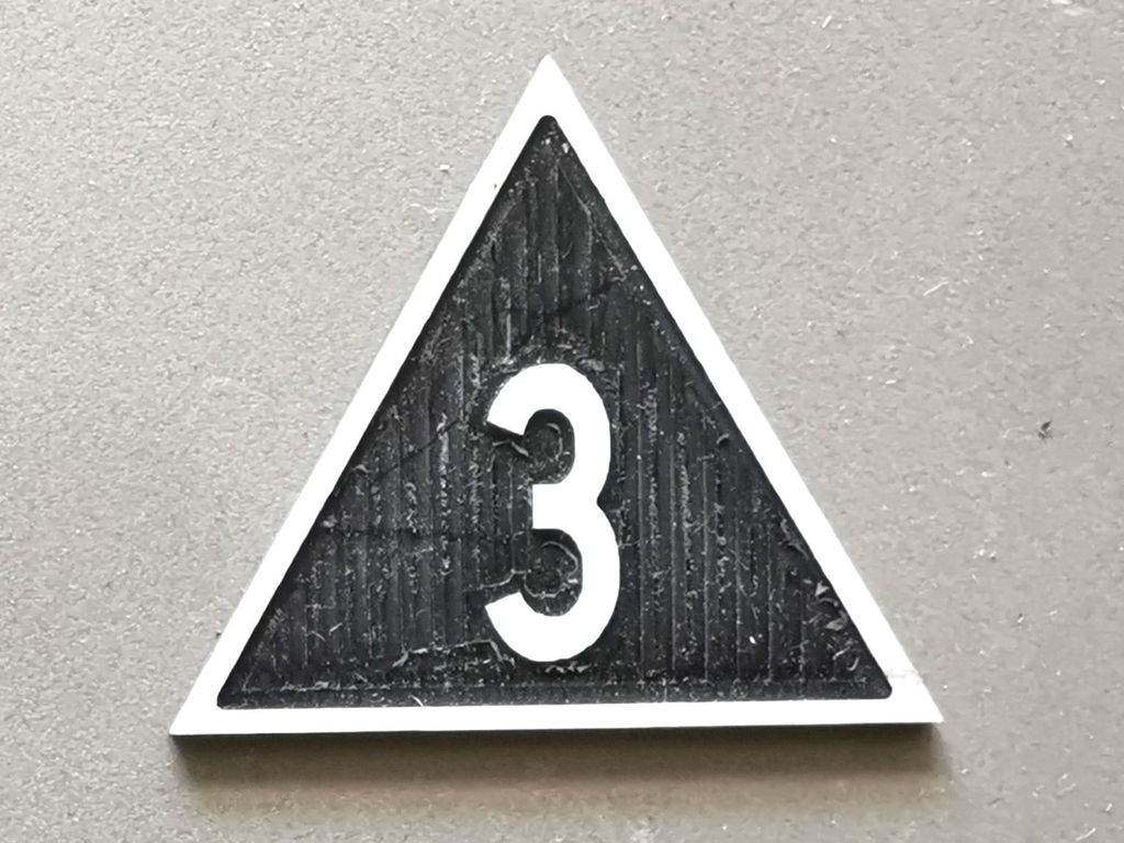 Geschwindigkeitsanzeiger Zs 3, weiß/schwarz, Spitze oben 3  30 mm, 2-Schicht-Kunststoff