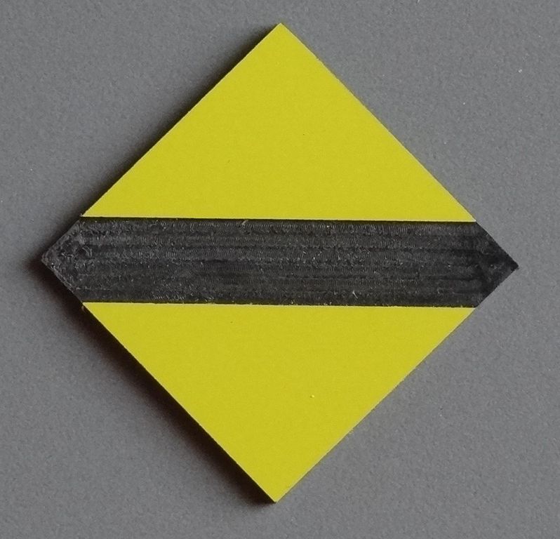 Senksignal Stromabnehmer Schweiz 22 x 22 mm, 2-Schicht-Kunststoff