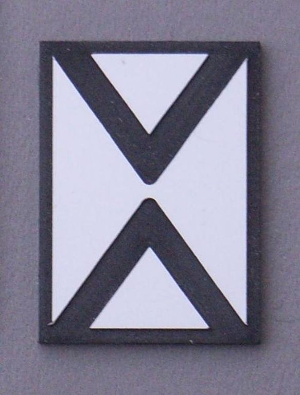 Vorsignaltafel So 3 / Ne 2, 1:32 12 x 16 mm, 2-Schicht-Kunststoff