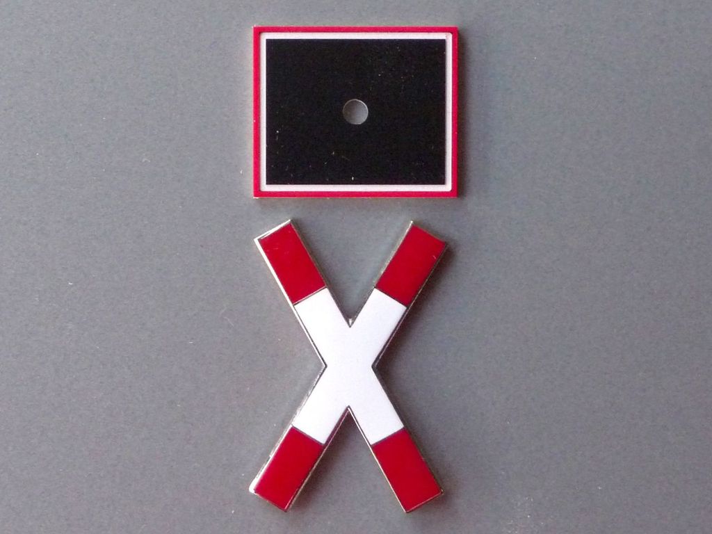 Warnblinktafel, dreifarbig 1:32 25 x 21 mm, 3-Schicht-Kunststoff