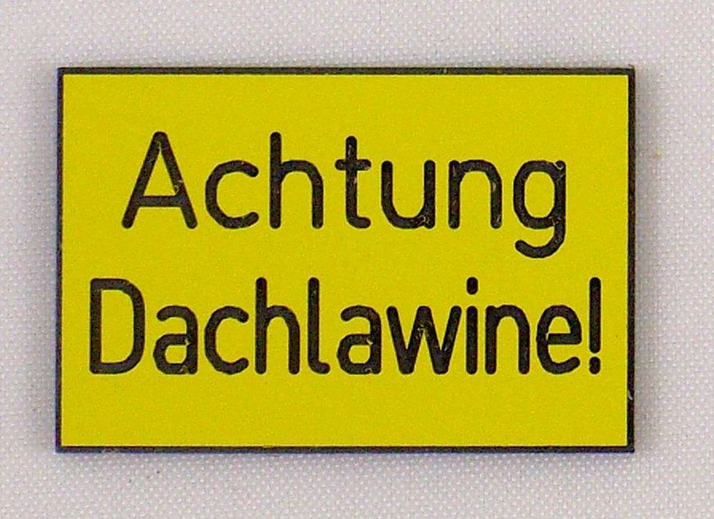 Achtung Dachlawine 30 x 20 mm, 2-Schicht-Kunststoff