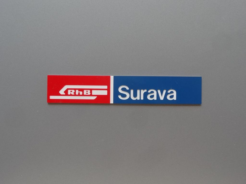 Surava, großes Format 140 x 25 mm, 2-Schicht-Kunststoff