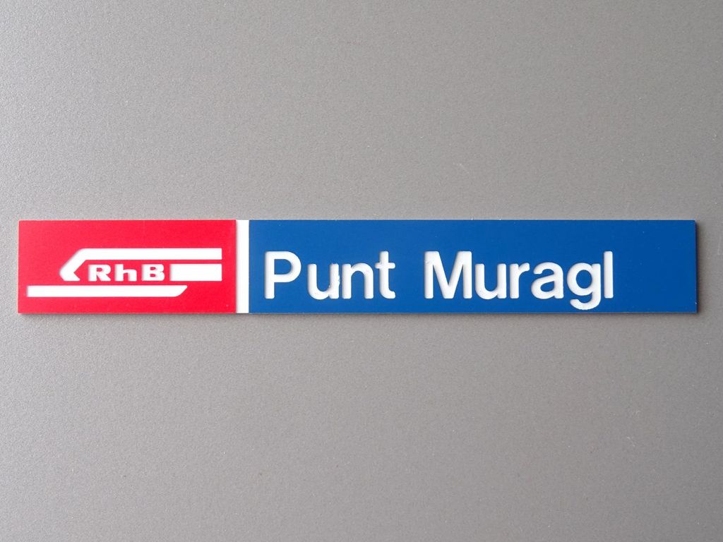 Punt Muragl, großes Format 180 x 25 mm, 2-Schicht-Kunststoff