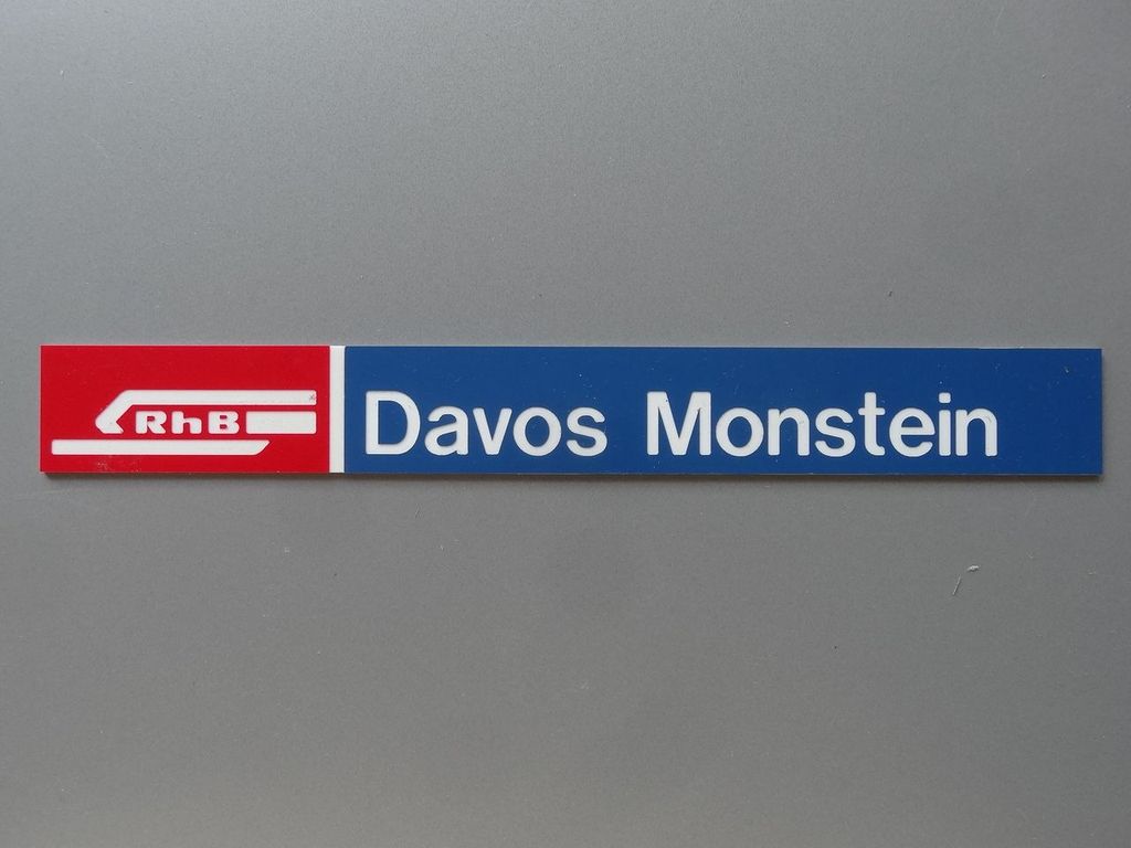 Davos Monstein, großes Format 210 x 25 mm, 2-Schicht-Kunststoff
