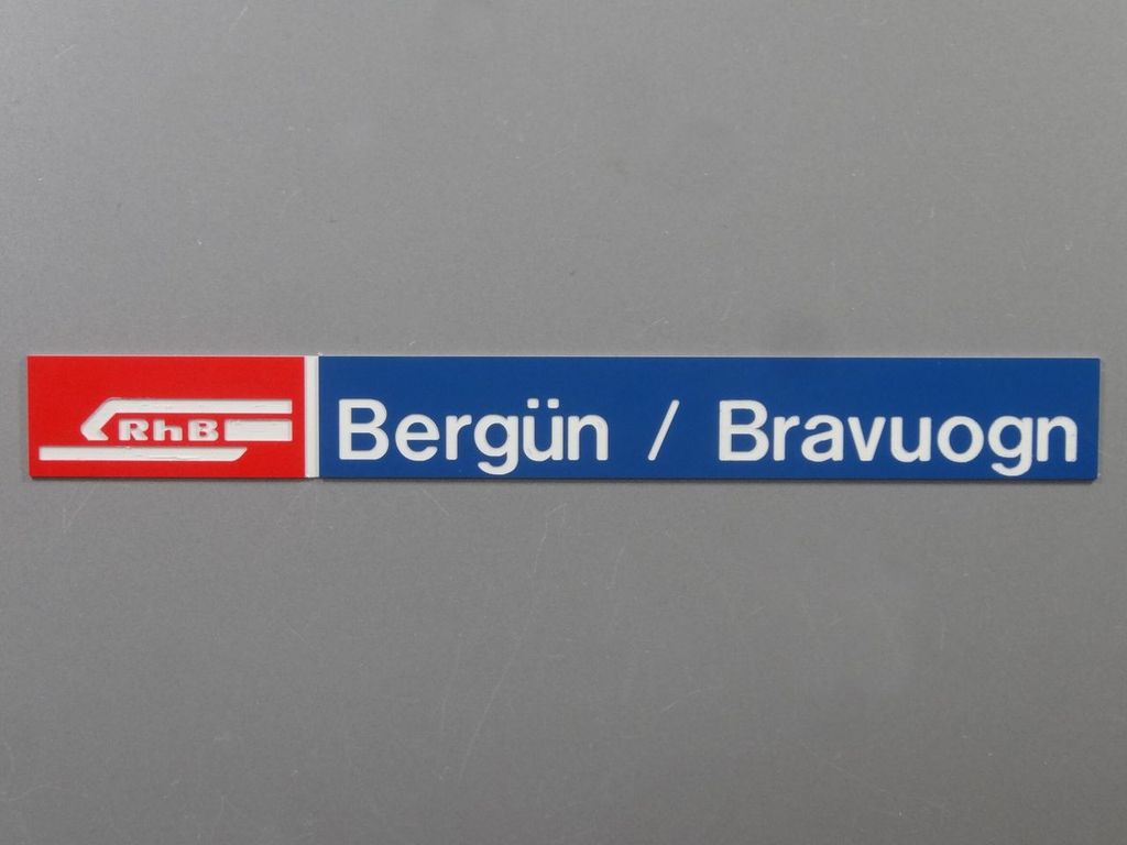 Bergün/Bravuogn, großes Format 220 x 25 mm, 2-Schicht-Kunststoff