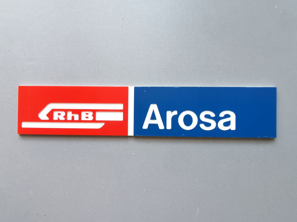 Arosa, großes Format 130 x 25 mm, 2-Schicht-Kunststoff