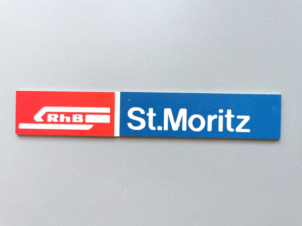 St. Moritz, kleines Format 98 x 16 mm, 2-Schicht-Kunststoff