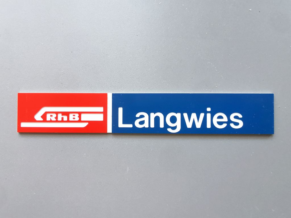 Langwies, kleines Format 104 x 16 mm, 2-Schicht-Kunststoff