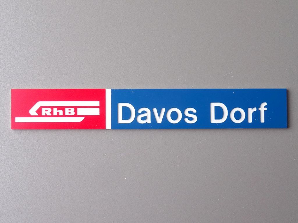 Davos Dorf, kleines Format 111 x 16 mm, 2-Schicht-Kunststoff