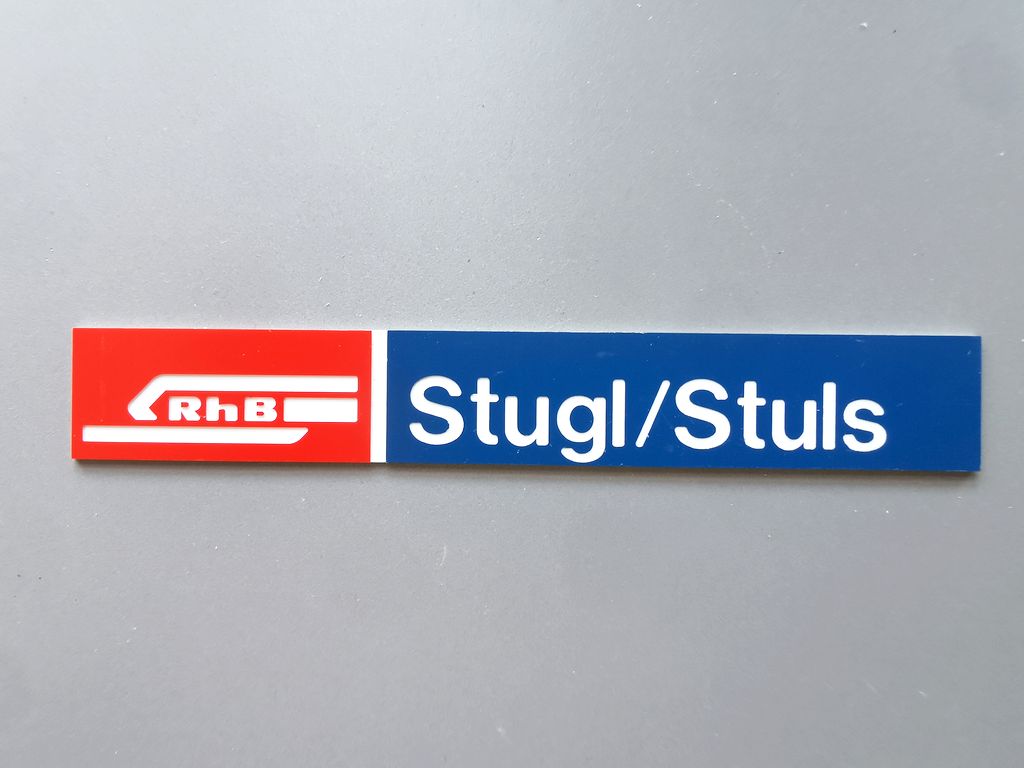 Stugl/Stuls, kleines Format 111 x 16 mm, 2-Schicht-Kunststoff