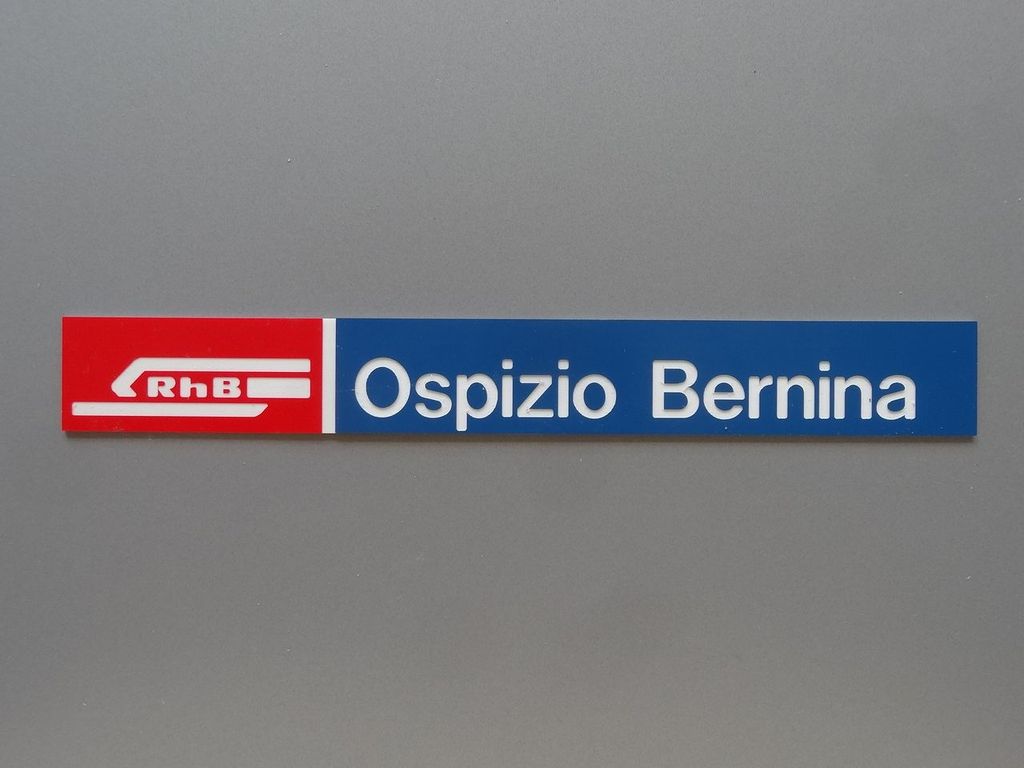 Ospizio Bernina, kleines Format 130 x 16 mm, 2-Schicht-Kunststoff