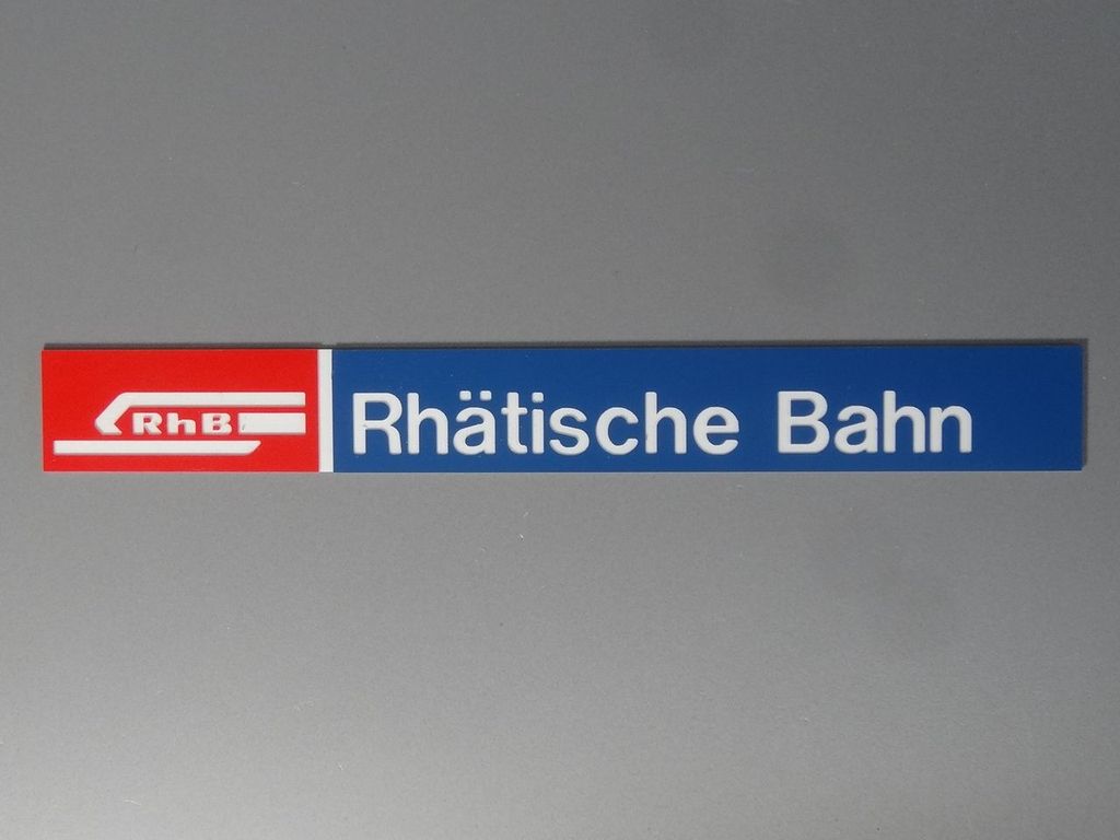 Rhätische Bahn, kleines Format 130 x 16 mm, 2-Schicht-Kunststoff