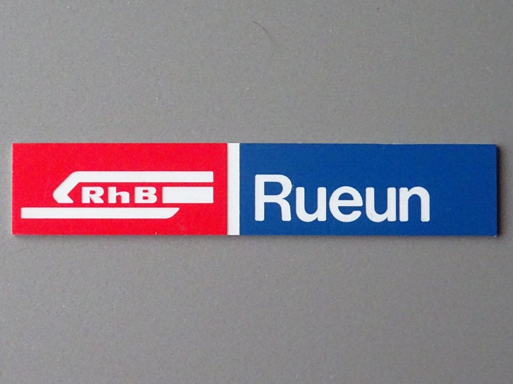 Rueun, kleines Format 85 x 16 mm, 2-Schicht-Kunststoff