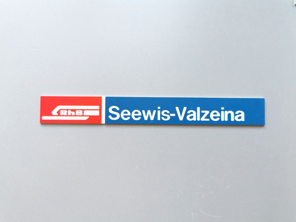 Seewis-Valzeina, kleines Format 136 x 16 mm, 2-Schicht-Kunststoff