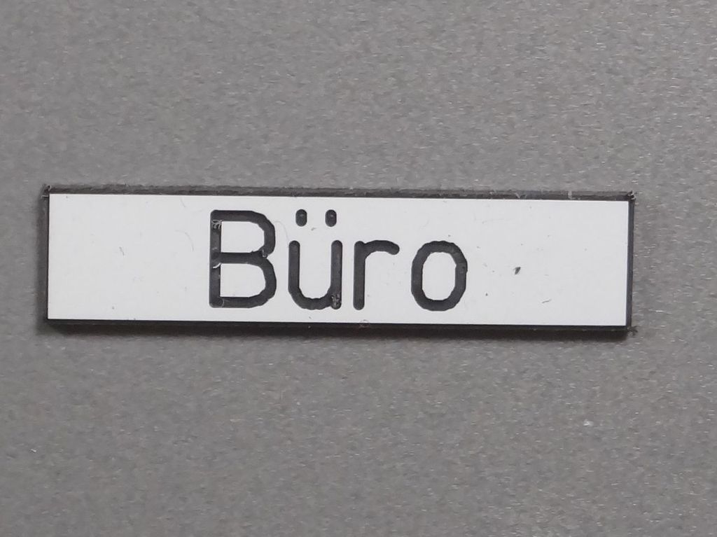 Raumschild: Büro 30 x 7 mm, 2-Schicht-Kunststoff