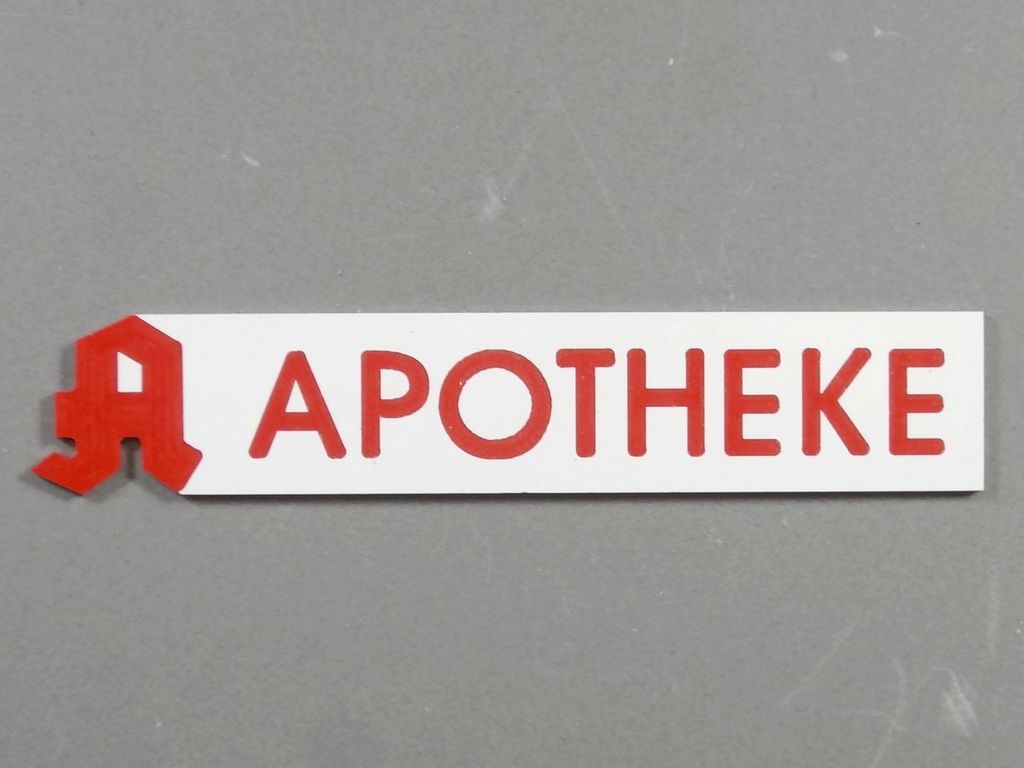 Apotheke 80 x 15 mm, 2-Schicht-Kunststoff