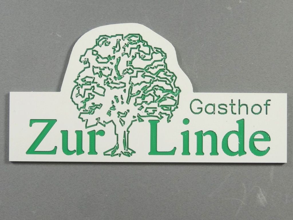 Gasthof zur Linde 80 x 40 mm, 2-Schicht-Kunststoff