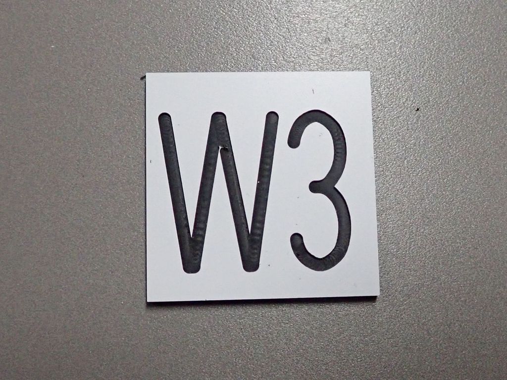 Stellwerkschild W 1 29 x 29 mm, 2-Schicht-Kunststoff