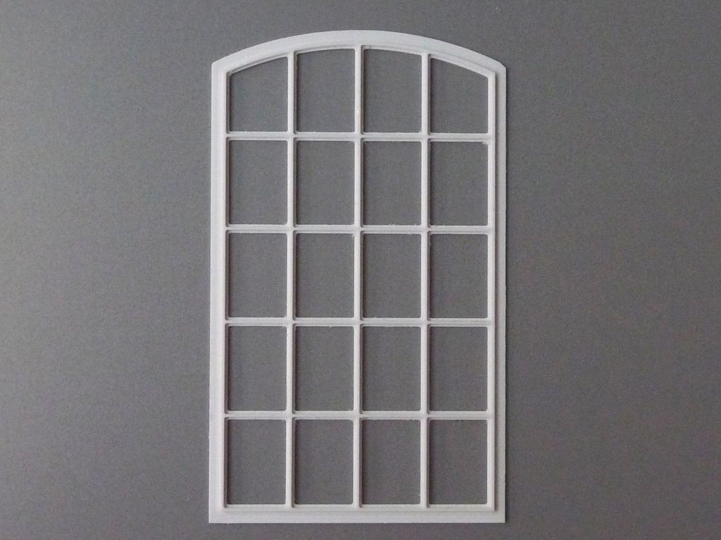 Stichbogen-Fabrikfenster A, 4 x 5 Scheiben  66 x 114mm
