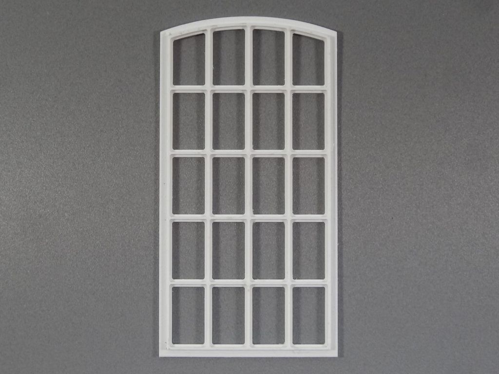 Stichbogen-Fabrikfenster B, 4er-Set 45 x 89 mm