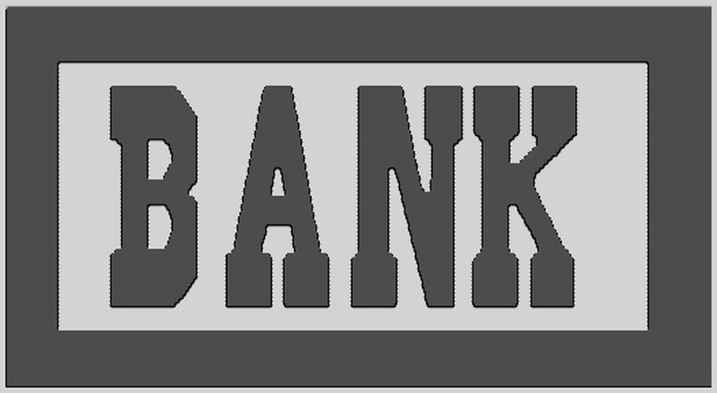 Schild Bank 44 x 93 mm