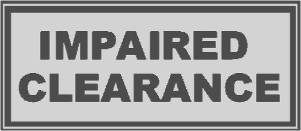 Schild Impaired Clearance 25 x 56 mm
