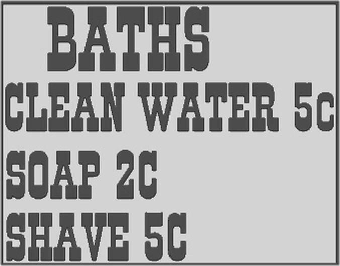 Schild Baths... 28 x 32 mm