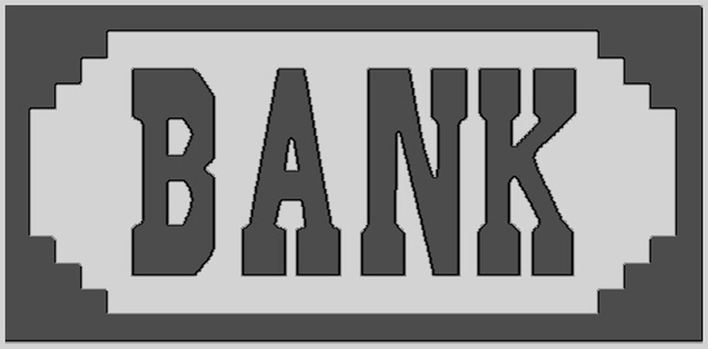 Schild Bank 44 x 93 mm