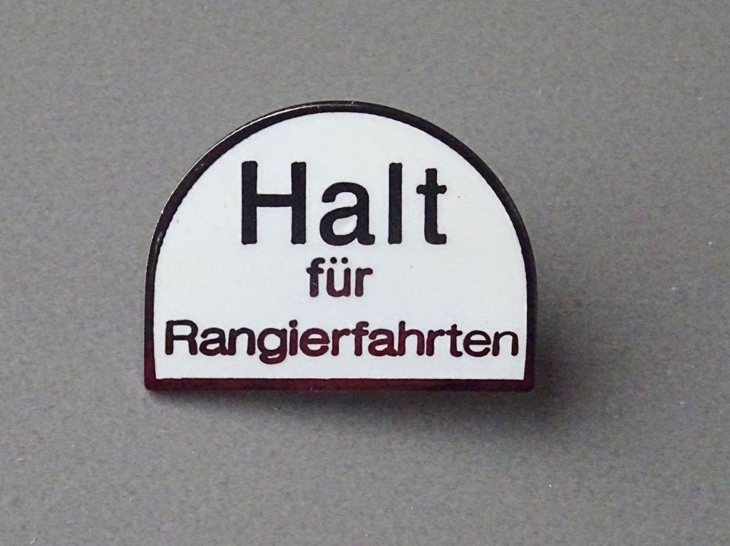 Rangierhalttafel Ra 10 22 x 16 mm, Rahmenemailletechnik, Pin