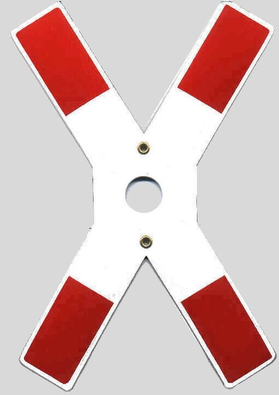 Andreaskreuz mit Loch 210 x 300 mm Emaille