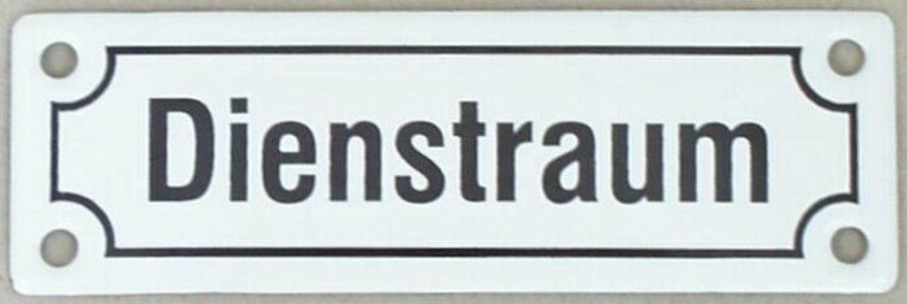 Dienstraum Emaille, 12,5 x 4 cm