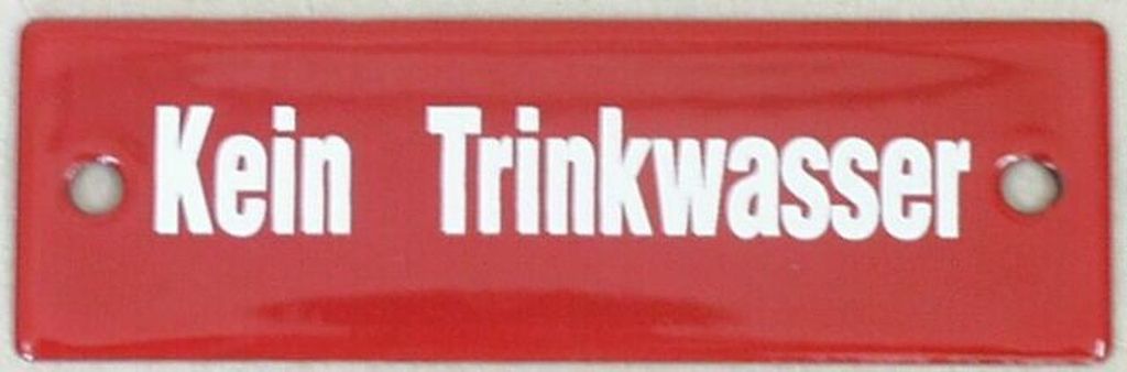 Kein Trinkwasser Emaille, 12,5 x 4 cm