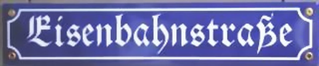 Eisenbahnstraße, 40 x 8 cm Emaille, 40 x 8 cm